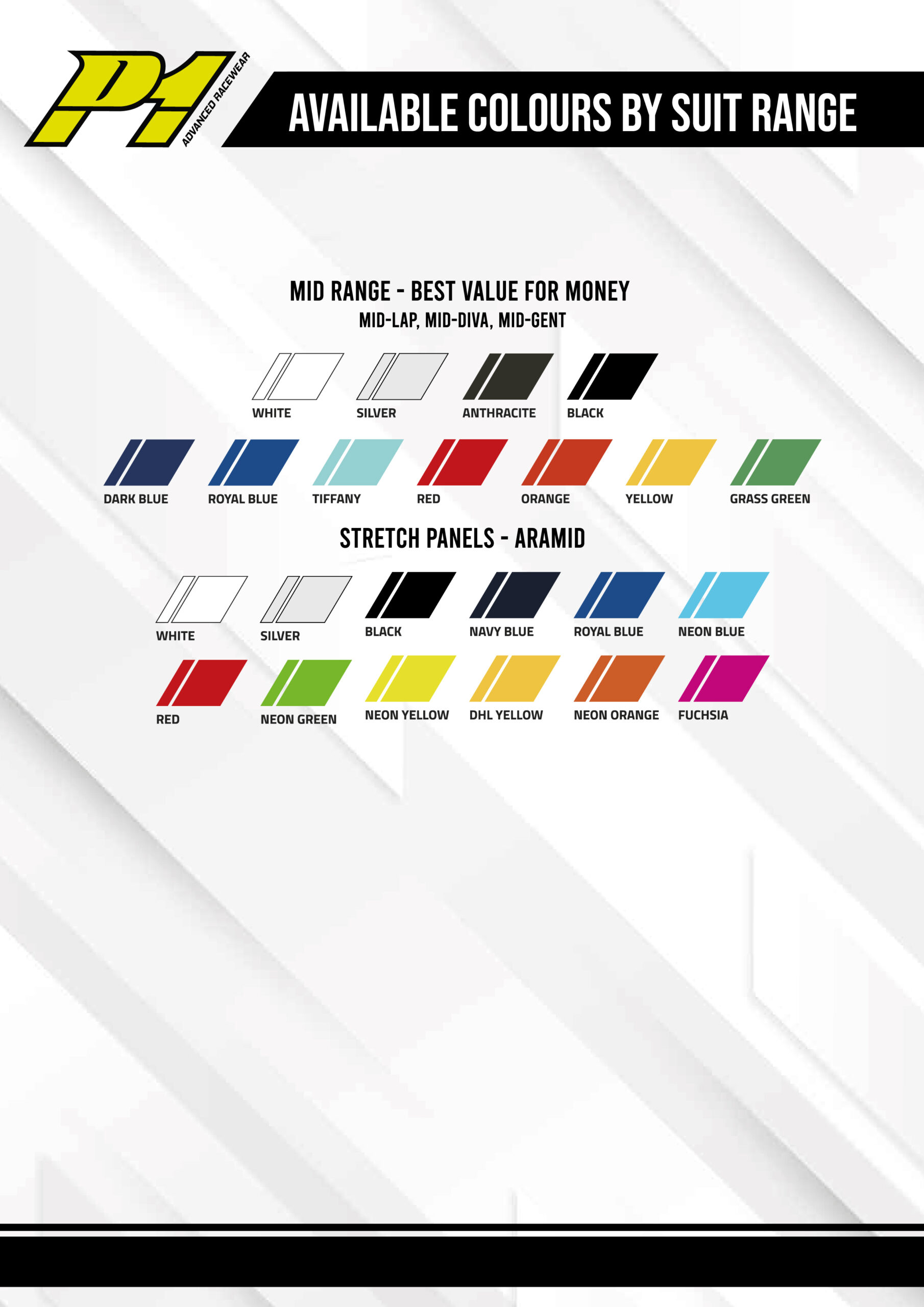 P1 Advanced Racewear LAP CUSTOM_Colors