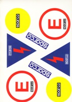 Sparco SET 8 STICKERS coupe circuit - blusser