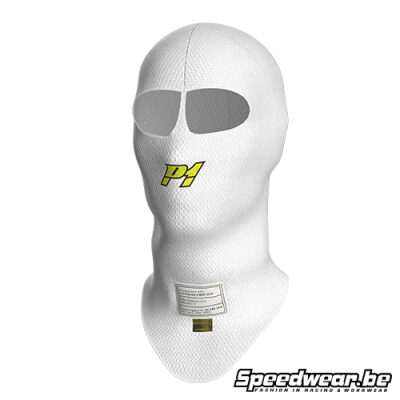 P1 Advanced Racewear X-Flow Balaclava – FIA Approved – White – Eyehole
