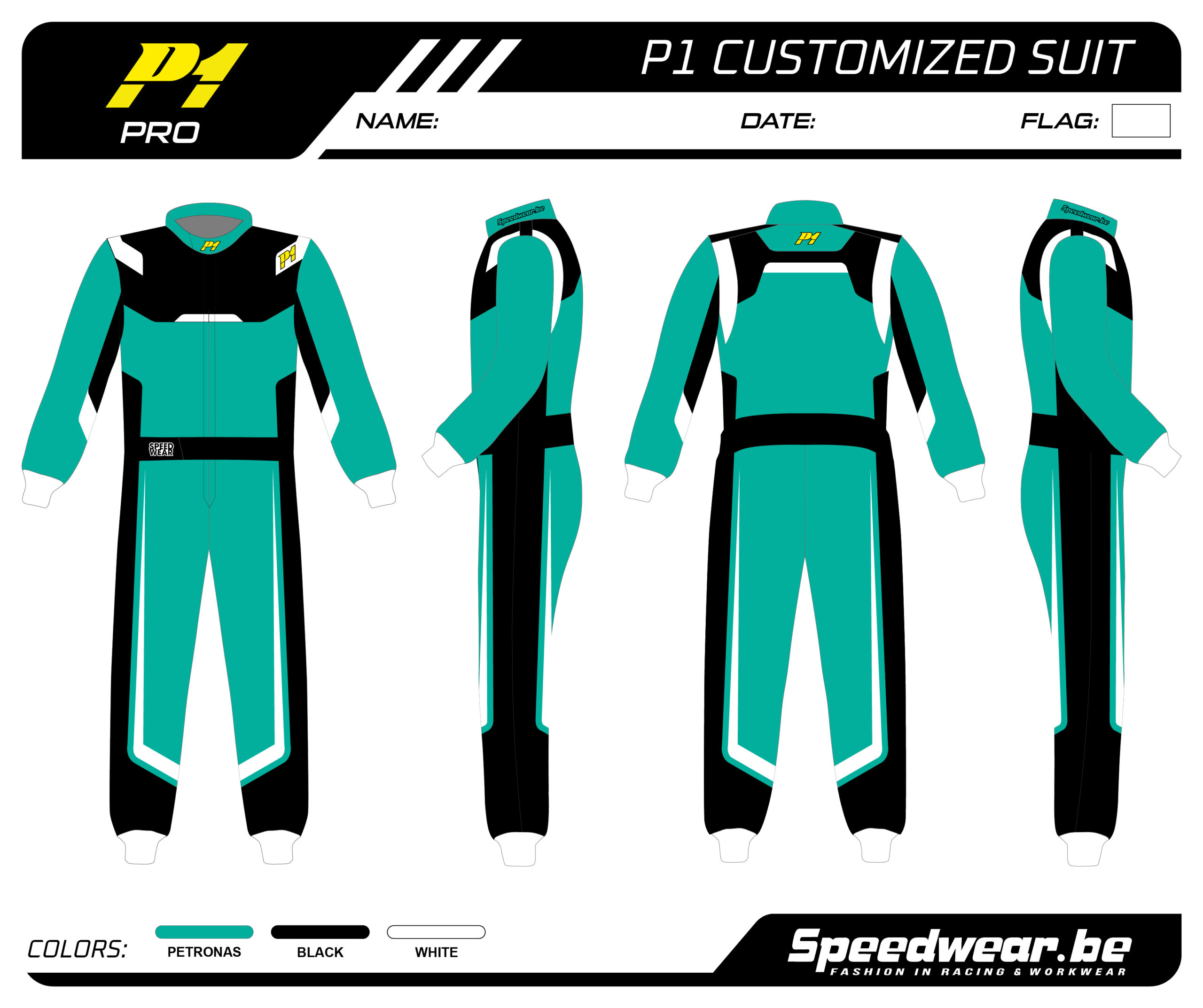 Racepak autosport van P1 – Volledig op maat PATROON 11