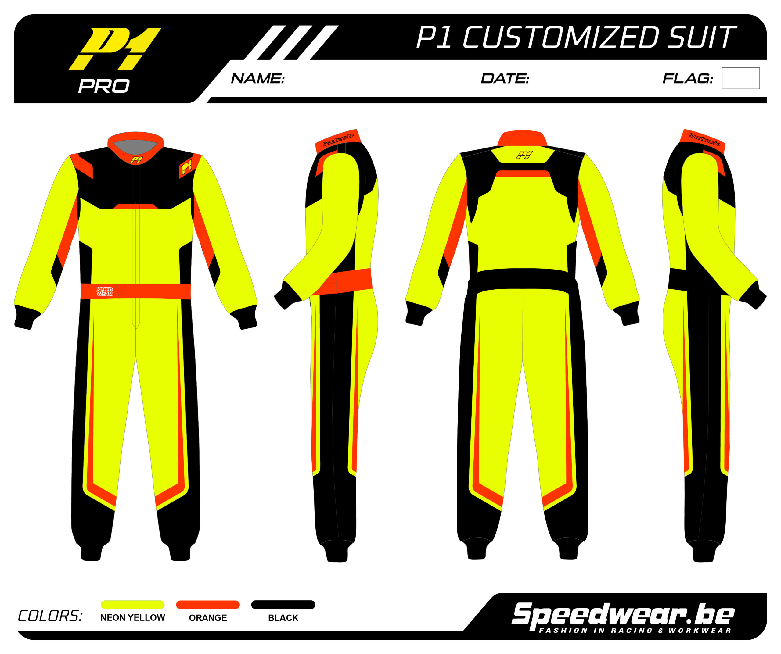 Racepak autosport van P1 – Volledig op maat PATROON 11