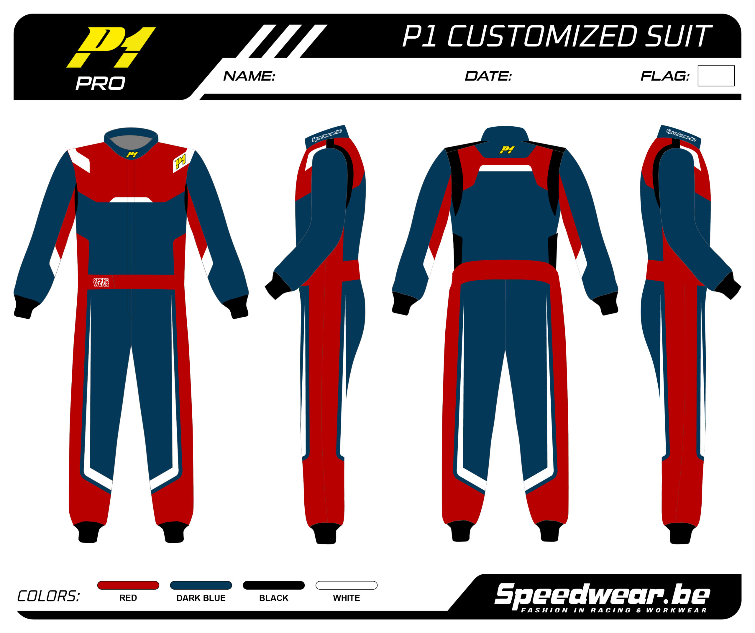 Racepak autosport van P1 – Volledig op maat PATROON 11