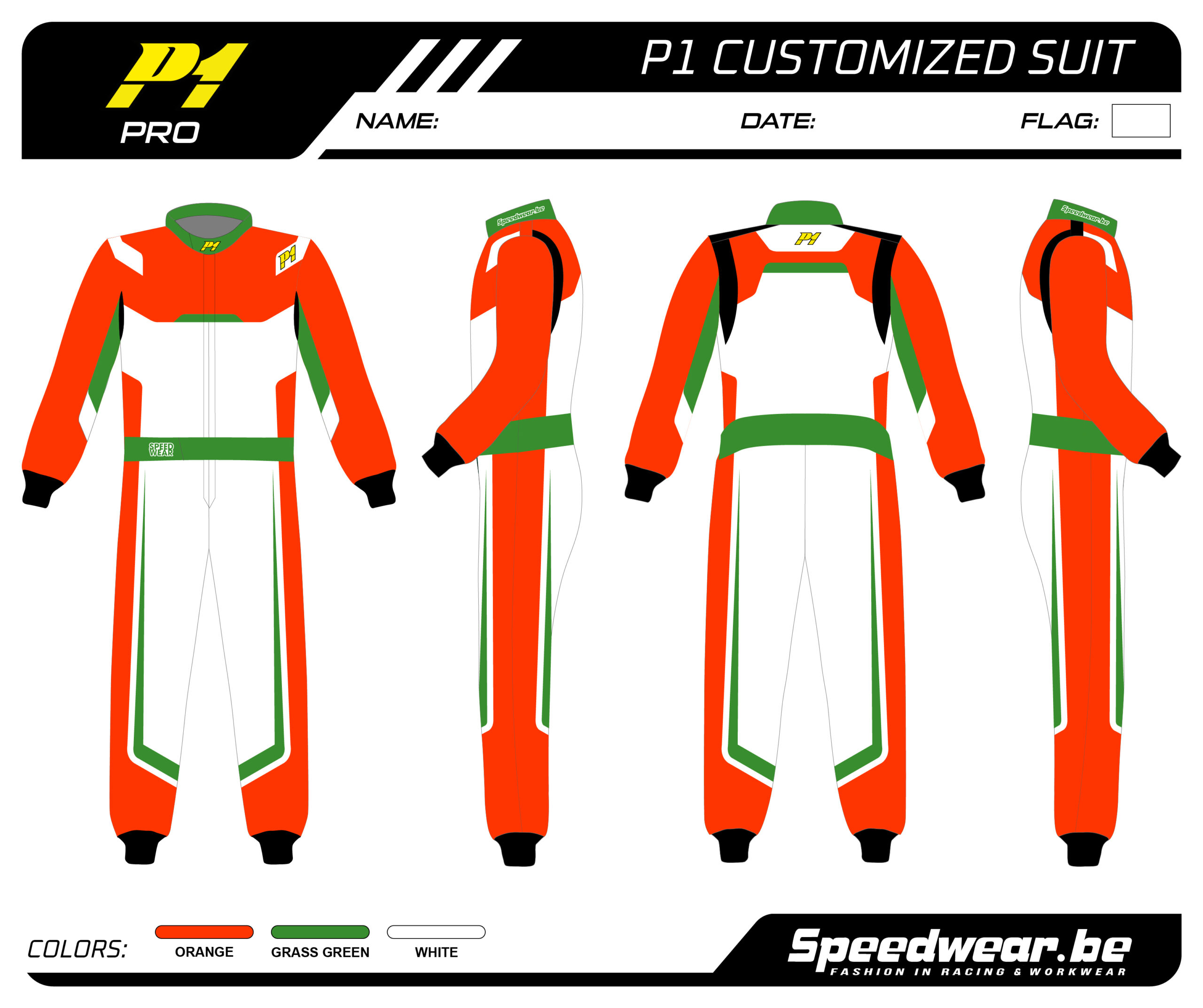 Racepak autosport van P1 – Volledig op maat PATROON 11