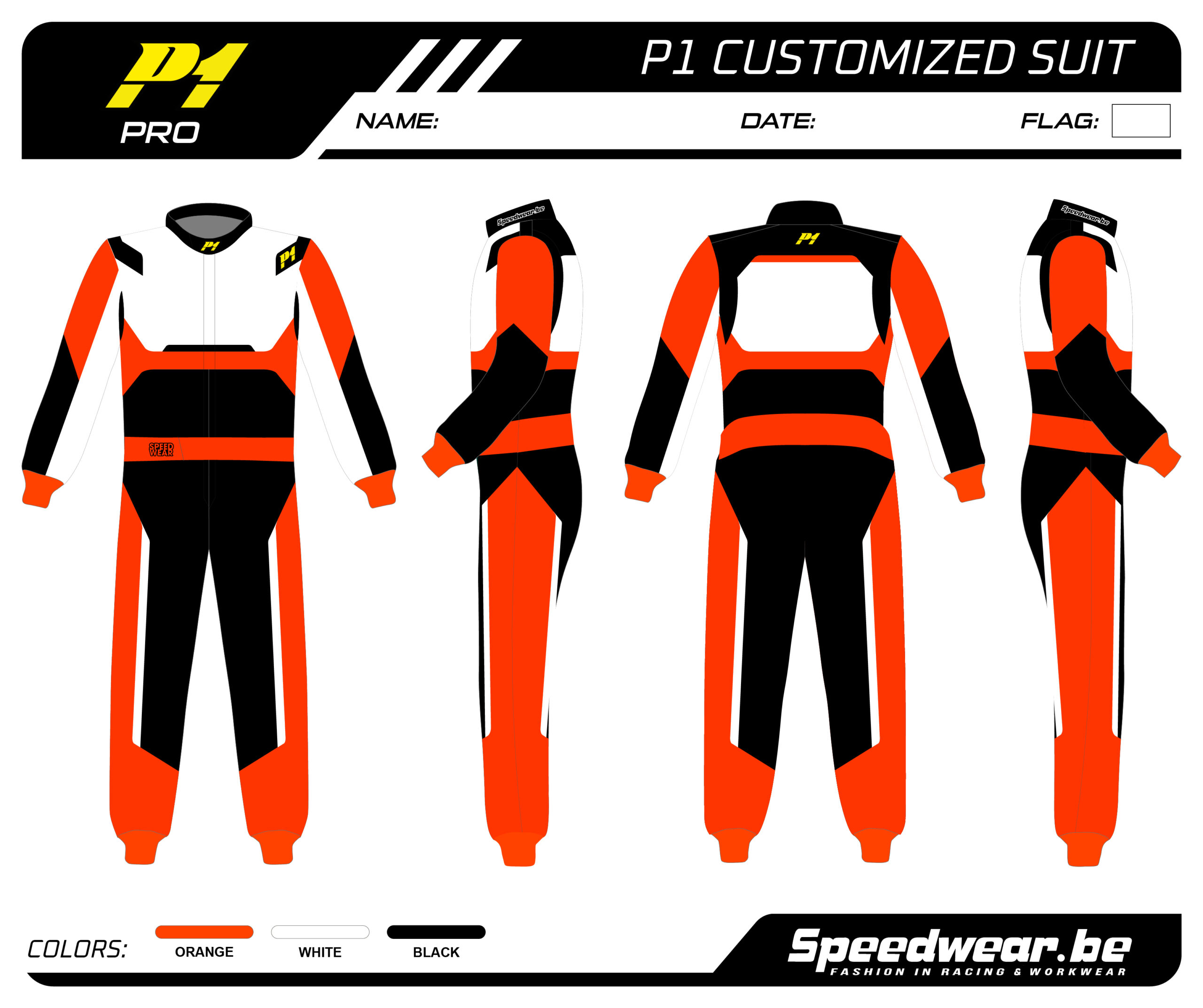 Racepak autosport van P1 – Volledig op maat PATROON 13