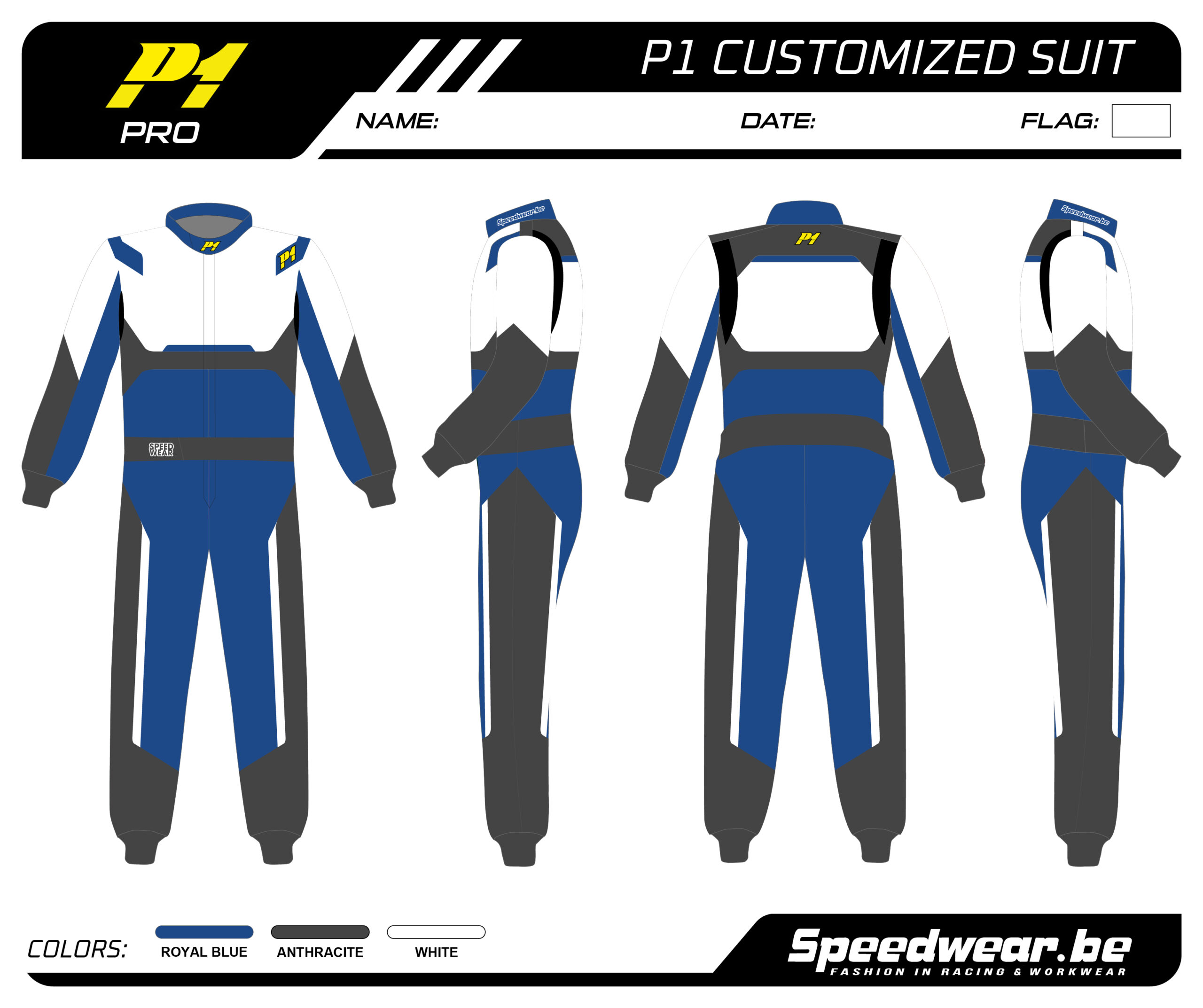 Racepak autosport van P1 – Volledig op maat PATROON 13