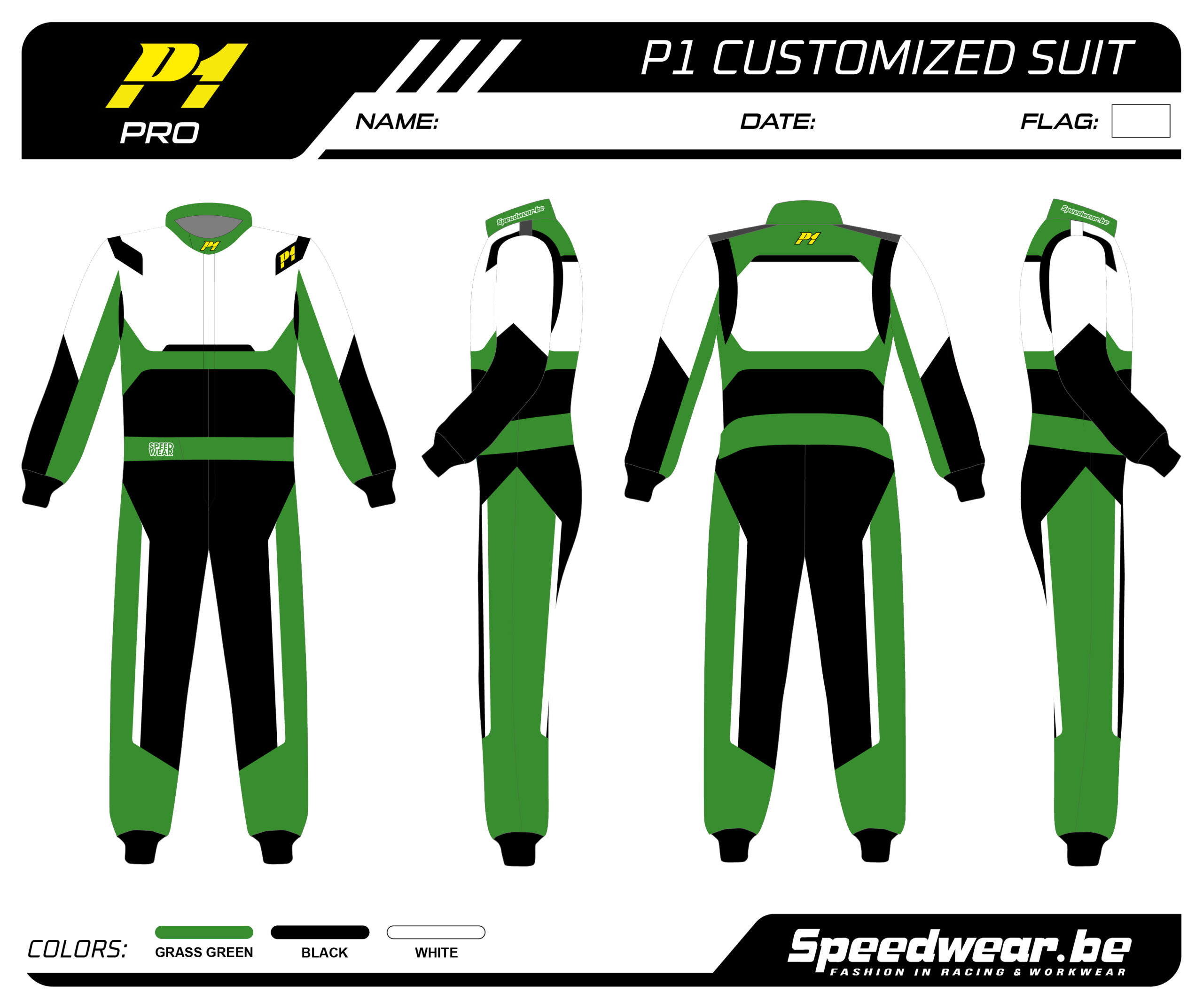 Racepak autosport van P1 – Volledig op maat PATROON 13